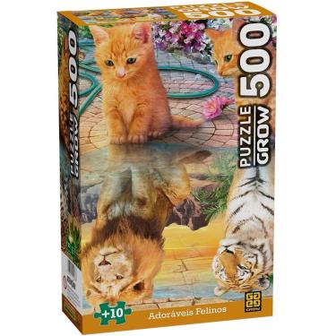 Imagem de Quebra Cabeça 500 Peças Adoráveis Felinos - Grow 04568