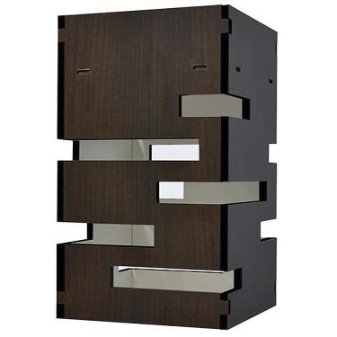 Imagem de Lustre Pendulo de Teto Em Mdf Laminado Tabaco Vazado - D'Rossi