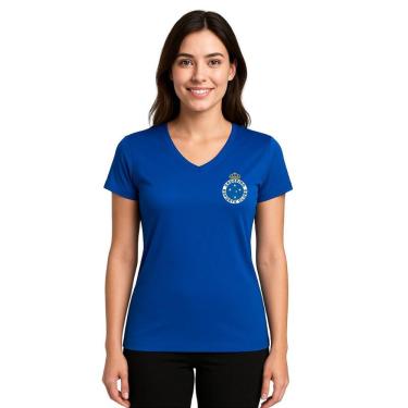 Imagem de Camiseta Cruzeiro Baby Look Feminina Azul Club Dry Oficial