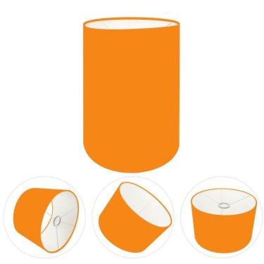 Imagem de Cúpula Abajur E Luminária Cilíndrica Vivare Cp-7006 ø18x25cm - Bocal Nacional Laranja