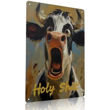 Imagem de ydaeom Sinais de lata engraçados para decoração de banheiro, arte de parede de metal de animal fofo para decoração de banheiro, decorações de presentes estranhos para casa, caverna masculina ou sala