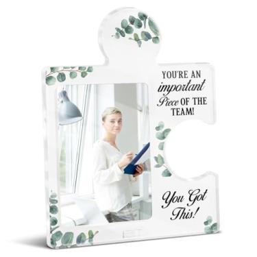 Imagem de QYCFDXD Molduras para fotos de motivação de funcionários, presentes inspiradores para funcionários, colegas, subordinados, porta-retratos de acrílico, 10 x 15 cm