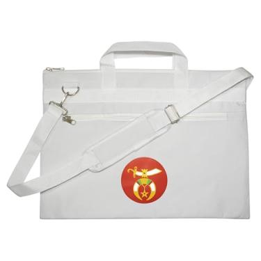 Imagem de Sacola Masonic Shriner branca impressa, leve e resistente à água com mão e ombro | Bolsas maçônicas, Branco, Small