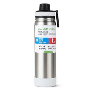 Imagem de Garrafa Térmica de Água Inox 800ml com Alça e Bico Esportivo, Resistente, Portátil e Ideal para Academia, Viagens e Uso Diário (Inóx)