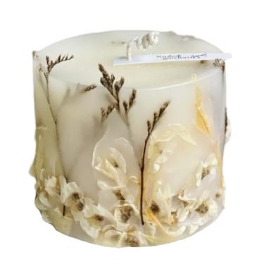 Imagem de Vela de aromaterapia feita à mão de flor de laranjeira e lavanda com óleos essenciais 100% puros – vela perfumada de cera de abelha e cera de soja, relaxamento de longa duração para casa, ioga e