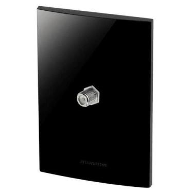 Imagem de Conjunto 1 Tomada Tv Cabo Coaxial - Inova Black Piano - Alumbra