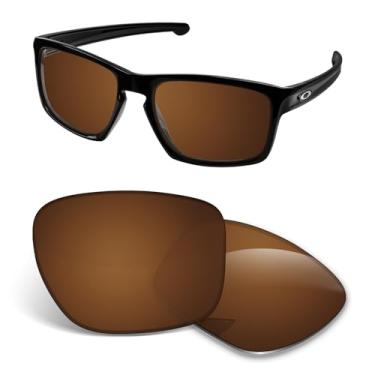 Imagem de Lentes de substituição de 1,5 mm compatíveis com óculos de sol Oakley Sliver Stealth OO9408, antiarranhões e resistentes a impactos - marrom âmbar polarizado