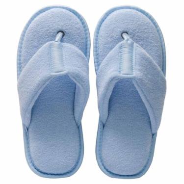 Imagem de Pantufa Chinelo de Dedo Azul-Claro MEU CÉU – Plush Macio + Sola Antiderrapante – Confortável e Leve para Casa - Lavável na Máquina (Azul Claro, Normal, BR, Adulto, Faixa Numérico, M, 33, 34)