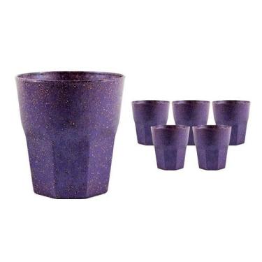 Imagem de Kit 6 Copos Mini Roma Fibra Madeira Lilás 300Ml - Bb Store