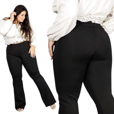 Imagem de Calça Flare Bailarina Plus Size Cintura Alta Poliamida-Feminino