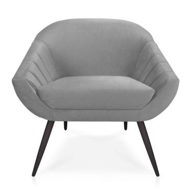 Imagem de Poltrona Veludo Cinza de Ferro