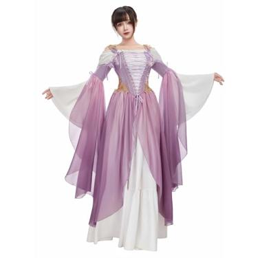 Imagem de daizbella Fantasia Renascentista feminina Ren Faire vestido exterior vestuário fantasia de elfo para mulheres (saia inferior não incluída)