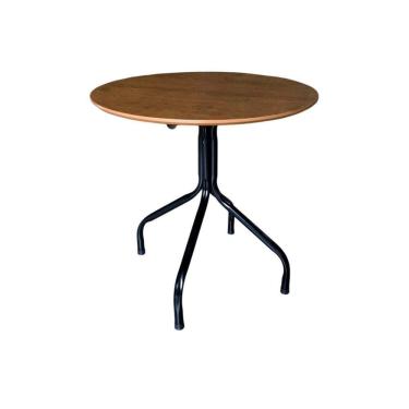 Imagem de Mesa Moema 80x80 Imbuia Base Preta