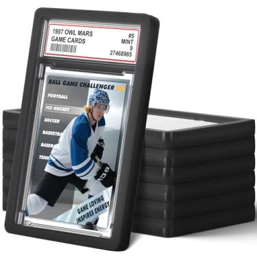 Imagem de Pacote com 6 protetores de para-choque para laje PSA com protetor de laje de acrílico para armazenamento de placas e protetores de para-choque adequados para TCG e esportes PSA (Preto)