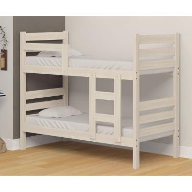 Imagem de Beliche Solteiro Bahia Reforçado Madeira Maciça com Proteção Cor Branco