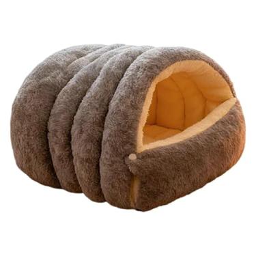 Imagem de Stgfyxgs Cama para Gatos, Toca para Animais de Estimação, para Dormir, Casinha de Pelúcia para Gatos com Interior Confortável E Componentes Removíveis Pa, Cinza S