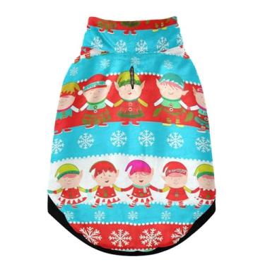 Imagem de SEHANY Casaco de Natal para cães pequenos, superquente à prova de vento, jaqueta de inverno macia e aconchegante para animais de estimação, moletom para clima frio de neve com furo de trela, P