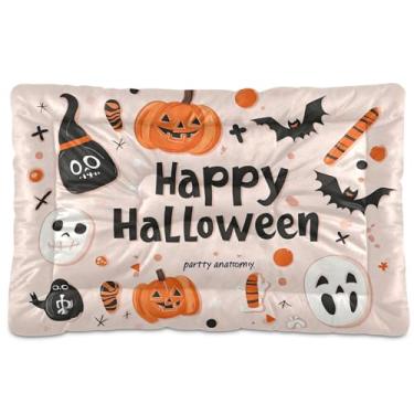 Imagem de SEHANY Cama de Halloween com abóboras amarelas para cães, gatos, outono/inverno, caixote grosso, macio, para animais de estimação, antiderrapante, lavável, para cães pequenos, médios e grandes, gatos