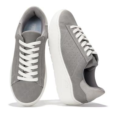 Imagem de Project Cloud Feminino Tênis De Plataforma Para Wo - Espuma Memória Wos Sapatos Com Cadarço Antiderrapantes Calçados Cunha Shoes (Bossy-1, Ltgrey, 9)