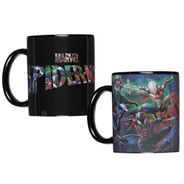 Imagem de Marvel Spiderman Miles Morales Spider-Gwen Caneca de café com mudança de cor reativa ao calor