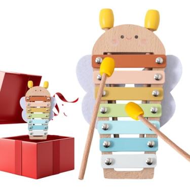 Imagem de Xilofone De Brinquedo - Brinquedo Musical Educativo de Xilofone de para Desenvolvimento Infantil | Instrumento Musical | Presente Para Bebés De 6 A 12 Meses Meninos Meninas Aniversário Natal