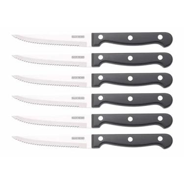 Imagem de BLACK+DECKER Jogo de Facas de Mesa 6 Peças Razor - Lâminas de Corte Serrilhado em Aço Inoxidável e Cabos Ergonômicos com Tripla Fixação