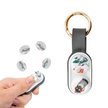 Imagem de Magnético Antistress, Chaveiro Fidget Spinner com Ímãs, Silicone e Plástico, 2,9 x 15,5 cm, para Ansiedade e TDAH, Inclui 2 Botões Magnéticos, Não Recomendado para Menores de 3 Anos