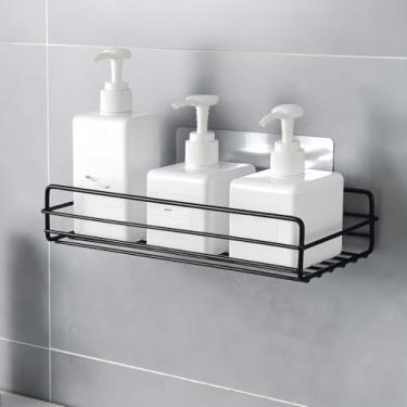 Imagem de Kit Suporte Organizador de Metal para Banheiro e Cozinha – Prateleira Porta Shampoo e Utensílios, Instalação Sem Furo, Aço Inoxidável, Adesivo Incluso(15)