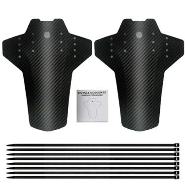 Imagem de 1 par de paralamas para bicicleta, acessórios de ciclismo, bicicleta de estrada, fibra de carbono, bicicleta de montanha, MTB, paralamas para bicicleta.(Black 2pcs)