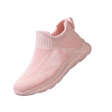 Imagem de Tênis infantil para meninos e meninas, atlético, fitness, tênis, caminhada, escola, para crianças pequenas/crianças grandes, rosa, 16
