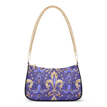 Imagem de CEBUGI Bolsas transversais femininas bolsa de ombro Mardi Gra Elements bolsas elegantes bolsa clutch com alça de corrente