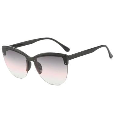 Imagem de Óculos de sol estilo gatinho, armação média, feminino, masculino, clássico, para dirigir, verão, viagem, UV400 (preto, cinza, rosa)