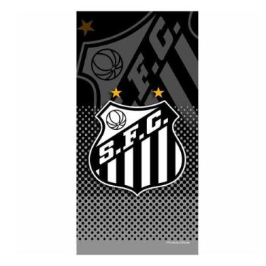 Imagem de Toalha de banho bouton santos aveludada - pto/bco un