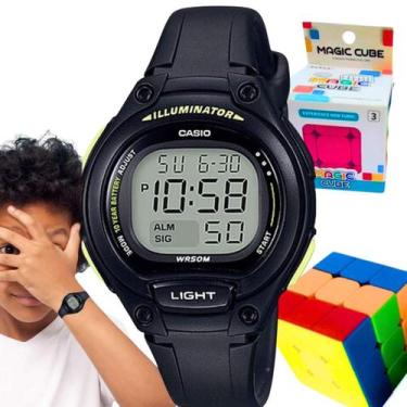 Imagem de Kit Relógio Casio Infantil Digital LW-203 + Brinde (Cubo Magico) - Cas