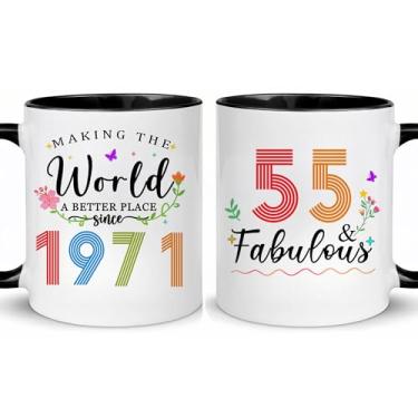Imagem de Choinn 1971 Presentes de aniversário de 55 anos para mulheres e homens, presente de aniversário de 55 anos, caneca de café para mãe, pai, avó, vovô, ideias de presentes de aniversário de 55 anos, Dia
