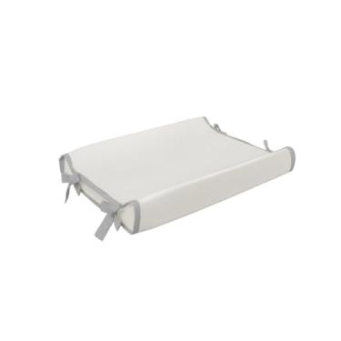 Imagem de Trocador Americano Bebe Comoda Fralda Com Abas Impermeavel Anatomico Com Capa Plástica Algodão Macio Palha com Cinza (65cm x 40cm)