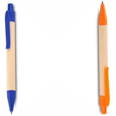 Imagem de Caneta Esferográfica Retrátil, Plástico, Escrita Azul (Azul e Laranja 2)