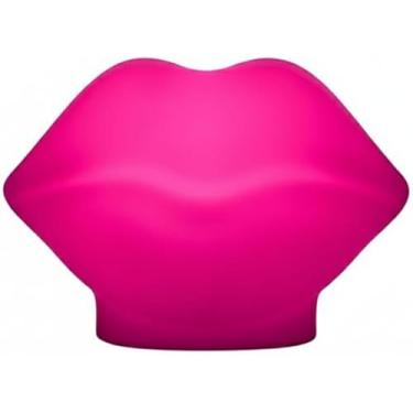 Imagem de Luminária Boca Fun Light 31cm Rosa Bivolt | Abajur de Mesa Lábios Pop Art em Polietileno | Decoração Camarim, Salão de Beleza e Quarto | Luz Difusa