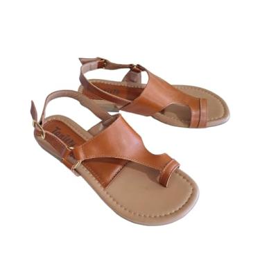 Imagem de Sandalia Rasteira Feminina de Dedo (Caramelo, BR, Adulto, Numérico, M, 38)