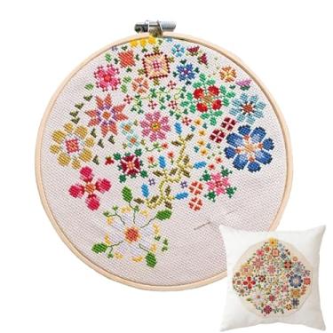 Imagem de Kit De Bordado Flores - Arte Artesanato Padrao Feito A Mao - Kit De Bordado Para Iniciantes,Para Adultos Unissexo Decoração Caseira Natal Férias Mimo De Natal