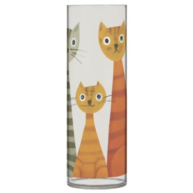 Imagem de JUZIHAI Vaso de flores para gatos fofos 9,9 cm x 30 cm cilindro de plástico moderno vaso de flores para centro de mesa de casamento decoração de casa