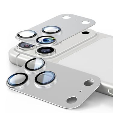 Imagem de KISMER Protetor de lente de câmera para iPhone 17 Pro, proteção de tela de vidro temperado, pacote com 2, prata
