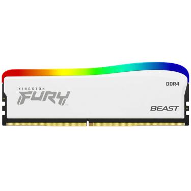 Imagem de Memória Gamer Kingston Fury Beast, 8GB, DDR4, 3200MHz, CL17, RGB, Branco - KF432C16BWA/8
