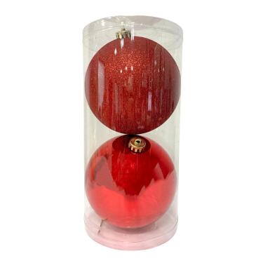 Imagem de Tubo Bola Natal 2 Peças Vermelha Cv244426 Cazza