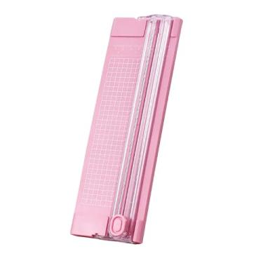 Imagem de A4 Cortador de papel rosa 26 cm x 8,5 cm para cortar papel, cupom, etiqueta, cartolina e artesanato de scrapbook para escritório e casa (rosa)