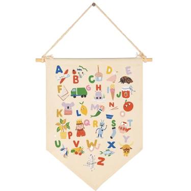 Imagem de Cartaz de bandeira de lona para decoração de parede, presente para berçário, sala de aula, jardim de infância, pré-escolar, sala de leitura, sala de jogos, escritório, presente de Natal, alfabeto ABC