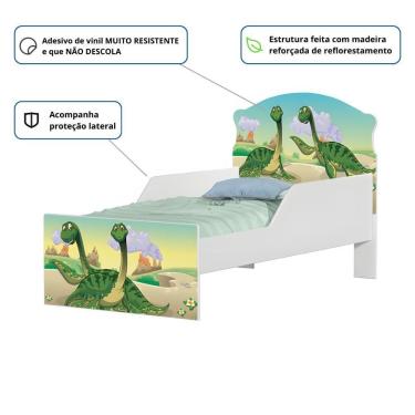 Imagem de Cama Infantil Tick Dinossauro Irmãos Com Colchão