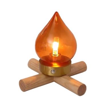 Imagem de KiBcsLic Luminária de mesa para fogueira, iluminação ambiente, luminária decorativa inovadora para lareira, de cabeceira para jardim, camping, quintal, bar e