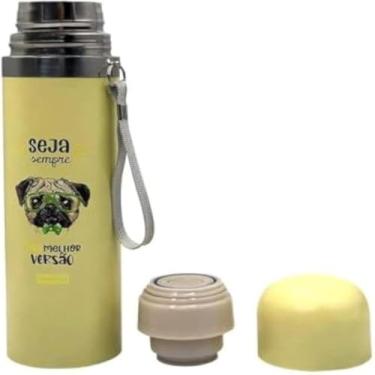 Imagem de Garrafa termica para liquidos, reutilizavel, roxa, estampa animal, aco inoxidavel,elegante.