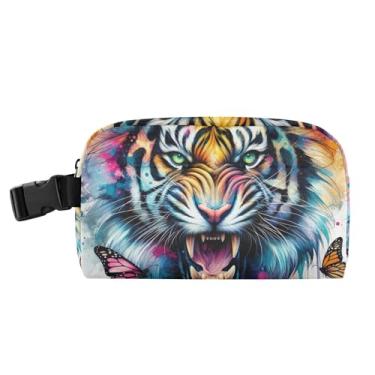 Imagem de TSENQUE Lancheira personalizada com estampa de aquarela de tigre para crianças, meninas, lancheira isolada, reutilizável, feminina, lancheira para trabalho, bolsa térmica floral para meninos